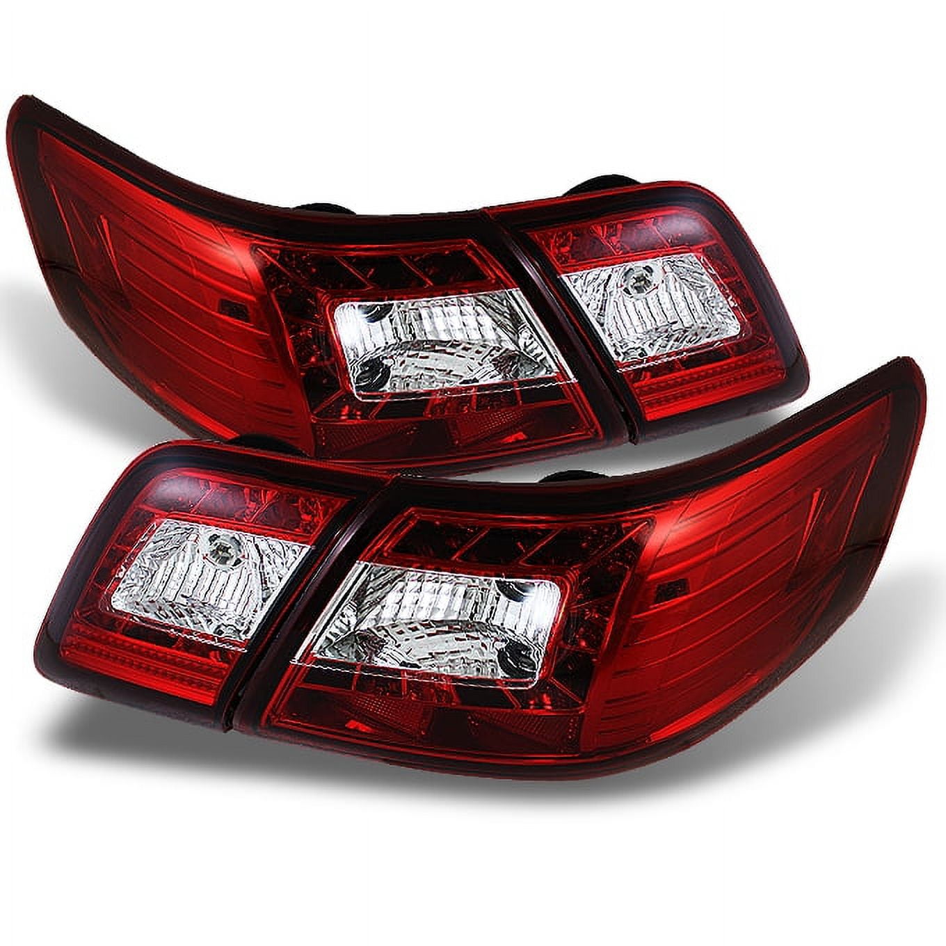 AKKON - For 07-09 Camry Base CE LE SE SLE Model JDM Red Clear LED Tail Lights Brake Lamps 4pcs Replacement Set