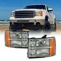 AKKON - For 07-13 Sierra 1500 07-14 Sierra 2500HD 3500HD Headlights Front Lamps Direct Replacement Left   Right