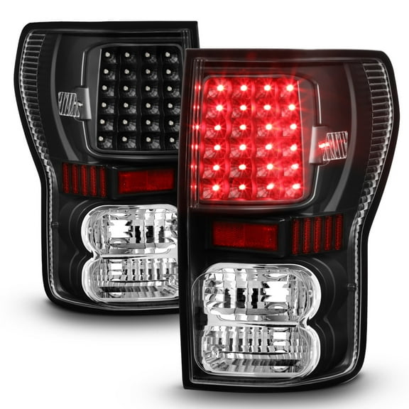 AKKON - For 07-13 Toyota Tundra Pickup Truck Black Bezel Rear LED Tail Lights Brake Lamps Replacement Pair