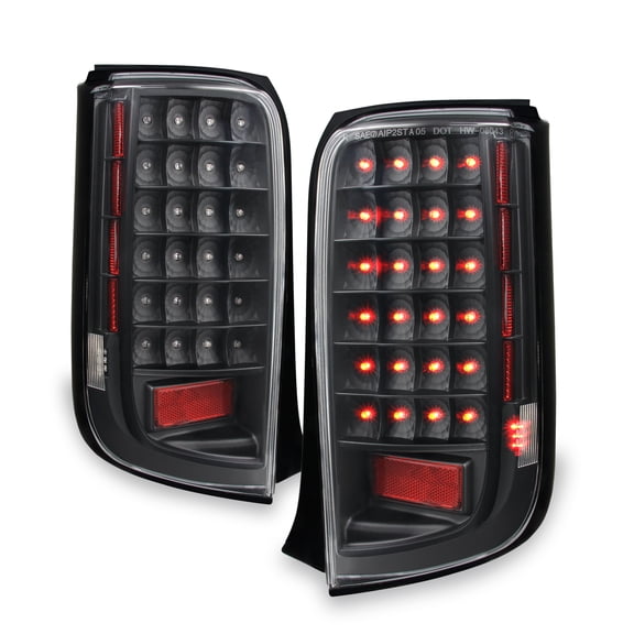 AKKON - For 08-10 Scion Xb bB Rumion Rukus JDM Black Full LED Design Tail Lights Brake Lamps Replacement Pair