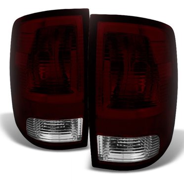 DTMOTO Headlights + Red Smoked Tail Lights For 2007-2009 Dodge Ram 1500, 2500, 3500