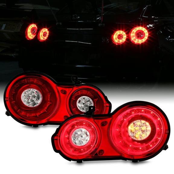 AKKON - For 09-17 Nissan GTR GT-R R35 Skyline Both Sides LED Tail Lights Lamp Set - Red Clear Lens