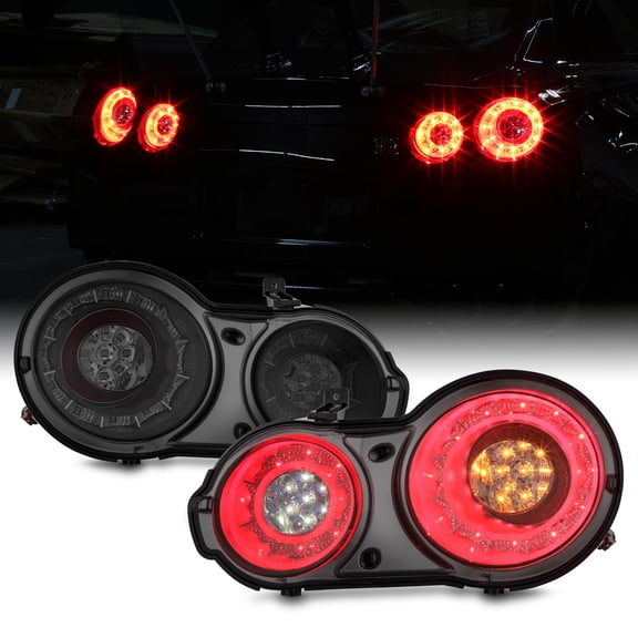 AKKON - For 2009-2017 Nissan GTR GT-R R35 Skyline Both Sides LED Tail Lights Lamp Set - Smoked Lens
