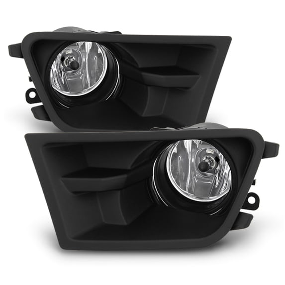 AKKON - For 10-12 Ford Mustang Black Bezel Clear Lens Bumper Driving Fog Light W/ Switch + Harness + Bulbs