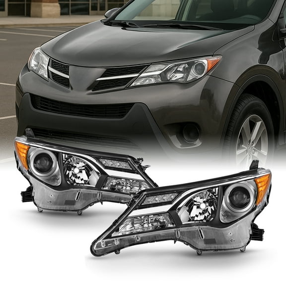 AKKON - For 13-15 Toyota RAV4 XA40 Factory Style Projector Headlight Lamps Assembly Driver and Passenger Side