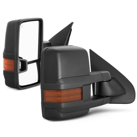 AKKON - For 14-20 Chevy Silverado Amber Extendable Towing Power Heated Function Side Mirrors Left + Right Pair