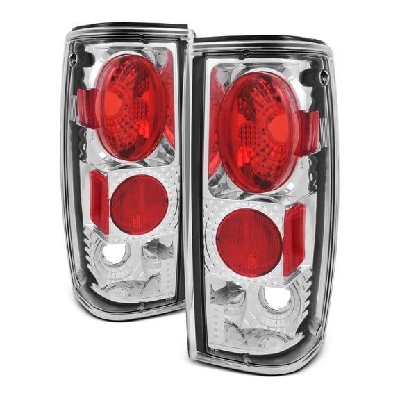 AKKON - For 1982-1993 S10 S15, 1991-1993 Sonoma, 1991-1994 Bravada Pickup Chrome Tail Lights Brake Lamps