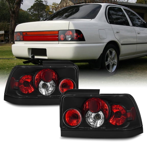 AKKON - For 1993-1997 Toyota Corolla Black Altezza Tail Lights Rear Brake Lamps Left + Right Pair