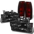 thumbnail image 1 of AKKON - For 1994-1998 C/K Suburban Tahoe Silverado Smoked Headlights+Bumper+Corner+Red Smoked Tail Lights Combo, 1 of 7
