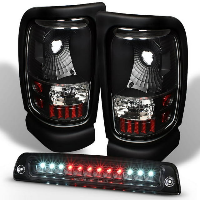 AKKON For 19942001 Dodge Ram 1500 2500 3500 Black Tail Lights + LED