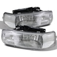 thumbnail image 1 of AKKON - For 1999-2002 Chevy Silverado  00-06 Suburban Tahoe Chrome Clear Headlights Front Lamps Direct Replacement Pair LH+RH, 1 of 5