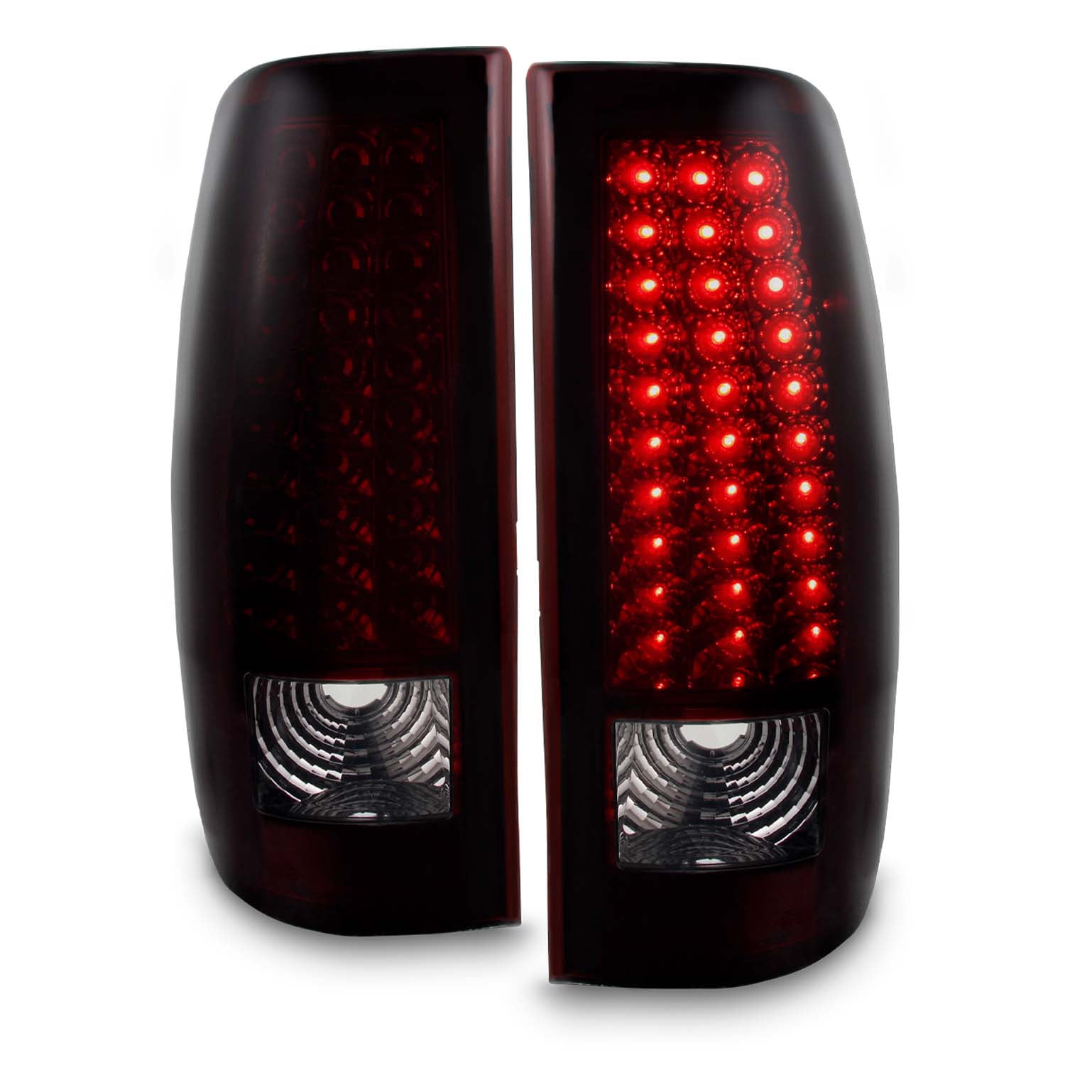 AKKON - For 1999-2002 Chevy Silverado 09-03 GMC Sierra Pickup Truck Red Smoke G2 LED Tail Lights Brake Lamps Pair
