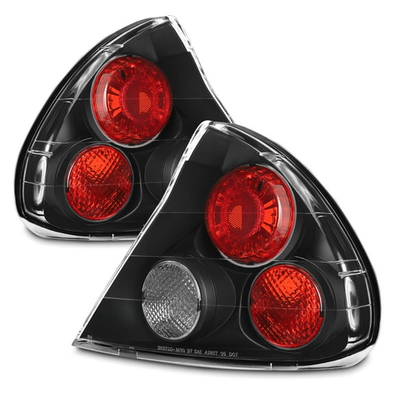 AKKON - For 1999-2002 Mitsubishi Mirage Black Altezza JDM Tail Light Lamp Left+Right Pair Replacement