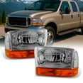 thumbnail image 1 of AKKON - For 1999-2004 Ford F250 F350 F450 F550 SuperDuty Excursion Chrome Headlights With Amber Bumper Signal Light Lamps, 1 of 6
