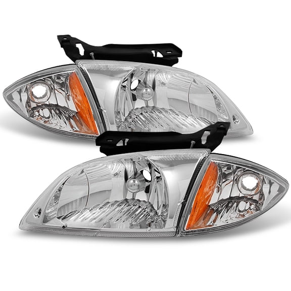 AKKON - For 2000 2001 2002 Chevy Cavalier Coupe & Sedan Replacement Pair Headlights w/ Corner Lights Pair Set