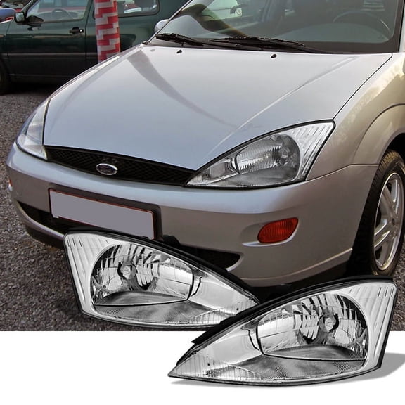 AKKON - For 2000-2004 Ford Focus Left Driver + Right Passenger Replacement Head Lights Front Lamps Assembly Pair