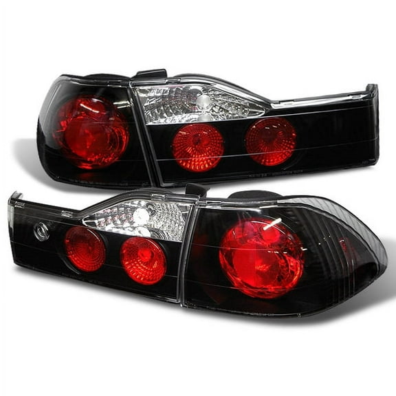 AKKON - For 2001-2002 Honda Accord 4-Door Sedan JMD Black Tail Brake Lights Rear Lamps Pair