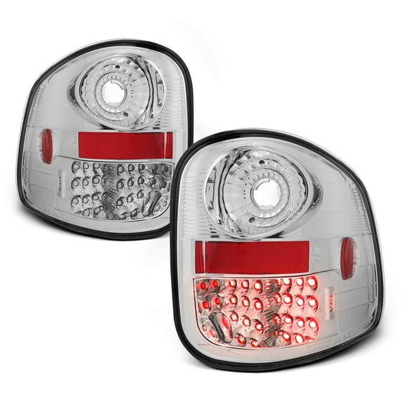 AKKON - For 2001-2003 F150 | 2004 F-150 Heritage Pickup Truck Flareside Bed Type Lumiled LED Chrome Tail Lights Lamps Pair