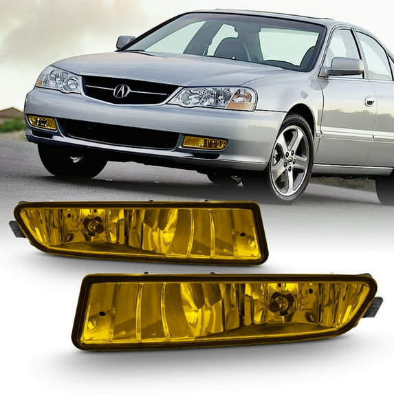 AKKON - For 2002 2003 Acura TL UA5 Bumper Driving Replacement Yellow Lens Fog Light W/ Bulbs