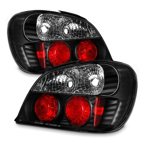 AKKON - For 2002-2003 Subaru Impreza WRX RS Model Sedan 4Dr Black Tail Lights Lamp Left+Right Pair Replacement