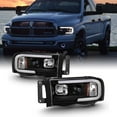 thumbnail image 1 of AKKON - For 2002-2005 Dodge Ram 1500 03-05 2500 3500 Black LED Tube Projector Headlights Pair Left+Right Side, 1 of 7