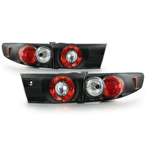 AKKON - For 2003-2005 Honda Accord 4-Door Sedan JMD Black Tail Brake Lights Rear Lamps Pair