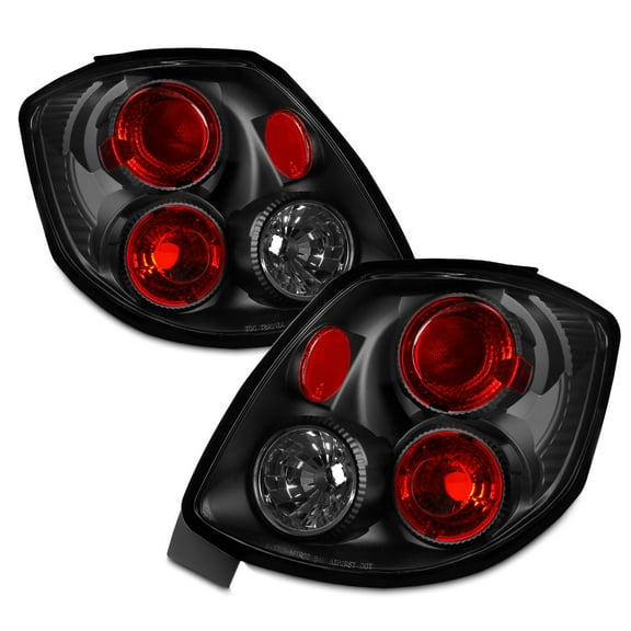 AKKON - For 2003-2005 Toyota Matrix 4-Door Wagon Tail Lights Assembly Black Housing Clear Lens Complete Full Set