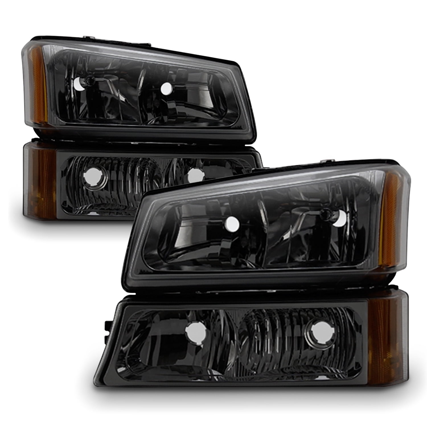 Akkon For 2003 2006 Chevy Silverado Avalanche Replacement Smoked Headlights Driver Passenger 1802