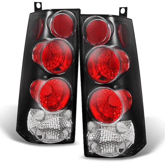 AKKON - For 2003-2014 Chevy Express GMC Savana 1500 | 03-24 2500 3500 Left + Right Black Replacement Tail Lights Lamps Pair