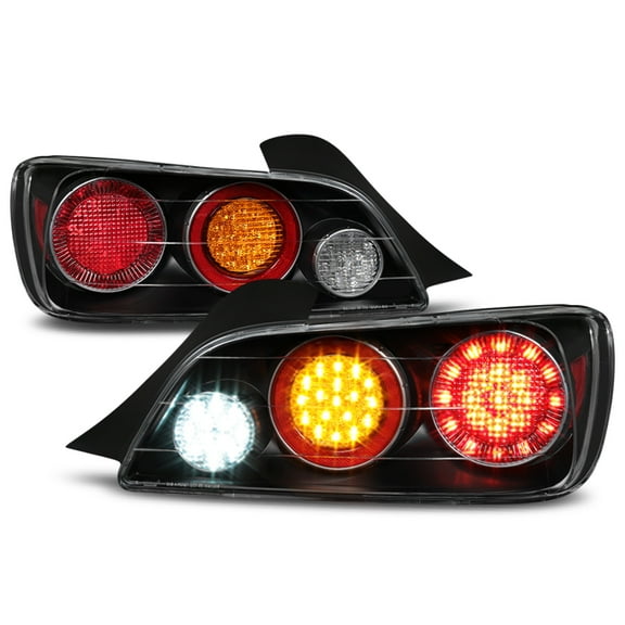 AKKON - For 2004-2009 Honda S2000 S2K AP2 FULL LED Style Black Taillights Taillamps Brake Lamps Replacement Pair