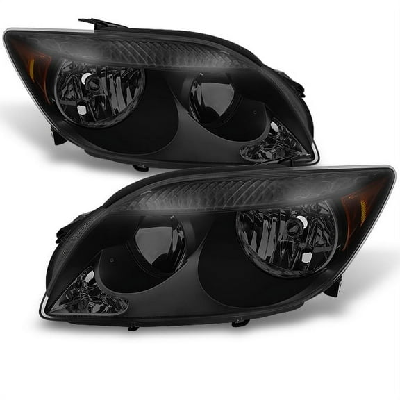 AKKON - For 2005 2006 2007 Scion tC Black Smoked Headlights Housing Head Lamps Replacement - Pair