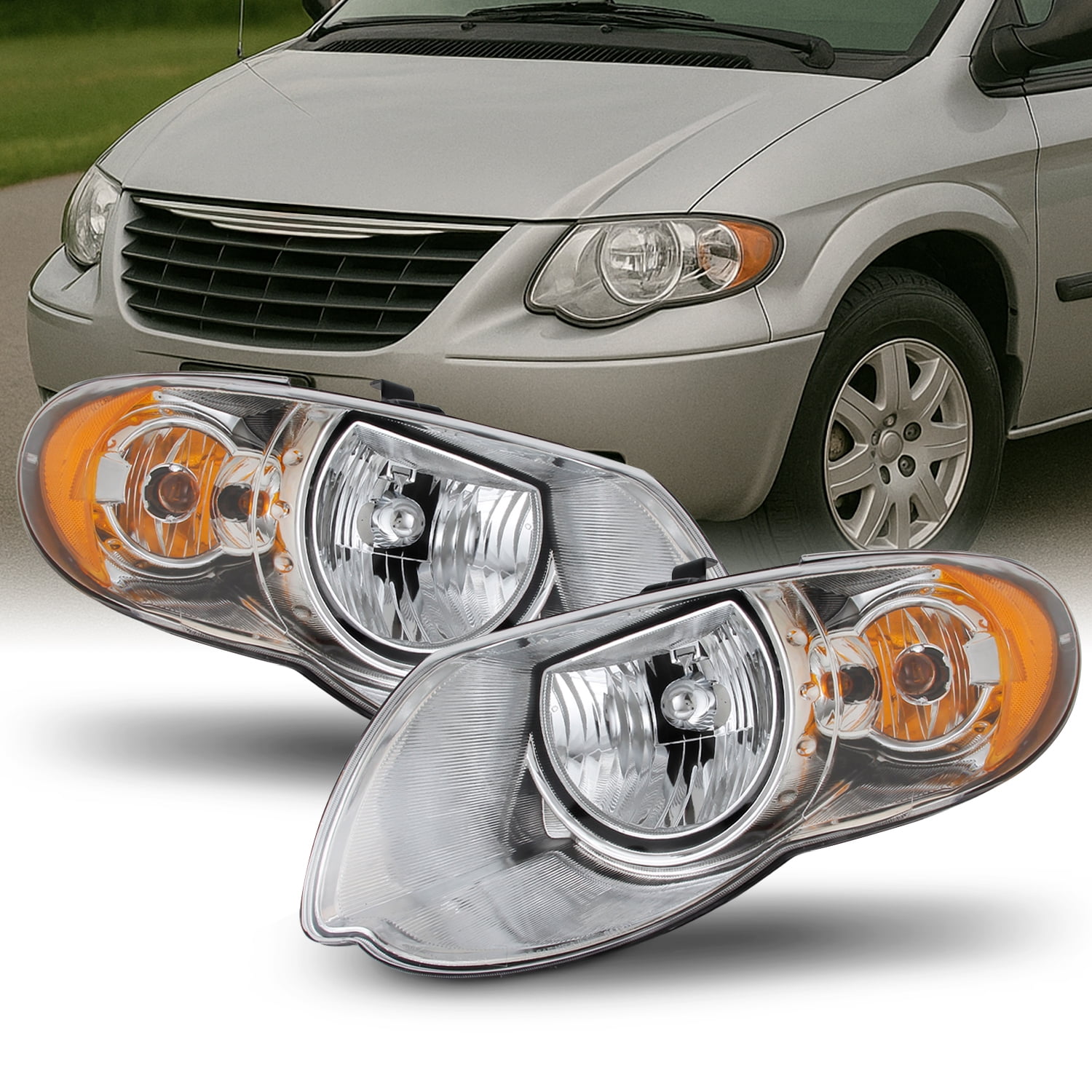 ❰新品❱Chrysler Town & Country ヘッドライト左右セット AKKON-For-2005-2007-Chrysler-