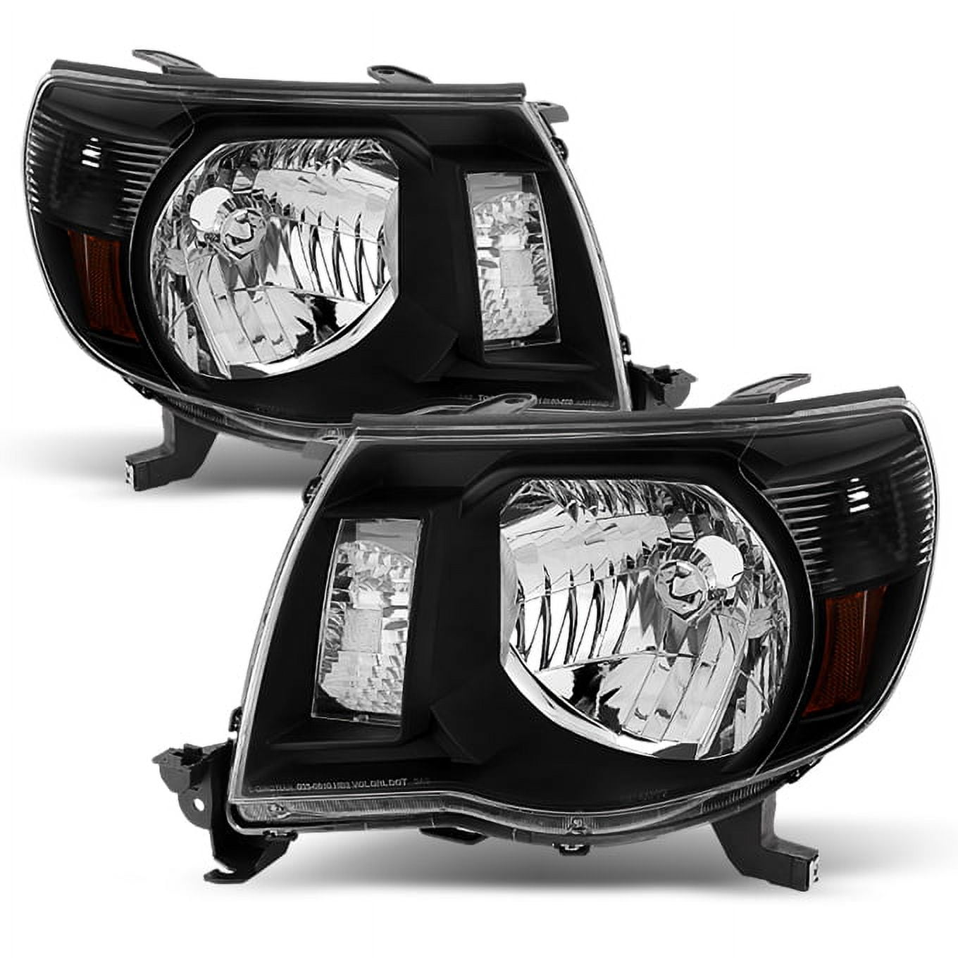 AKKON - For 2005-2011 Toyota Tacoma OE Replacement Black Headlights Pair Driver Left+Passenger Right Head Lamps