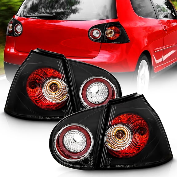 AKKON - For 2006-2009 VW Rabbit GTI R32 MK5 Black Bezel Tail Brake Light Lamp Assembly
