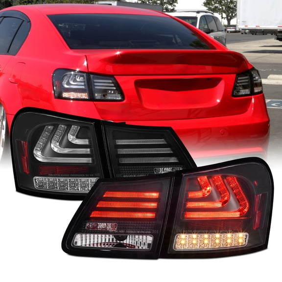 AKKON - For 2006-2011 Lexus GS300 GS350 GS430 GS 450h Driver + Passenger Replacement Black LED Tail Lights Pair