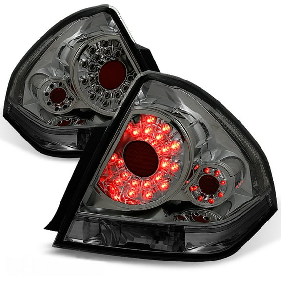AKKON - For 2006-2013 Chevy Impala Sedan Smoke Smoked LED Rear Tail Lights Brake Lamps Replacement Left + Right Pair Set