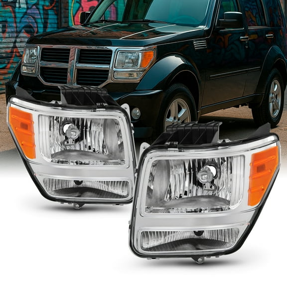 AKKON - For 2007 2008 2009 2010 2011 Dodge Nitro Headlights Headlamps LH Left & RH Right Side Assembly