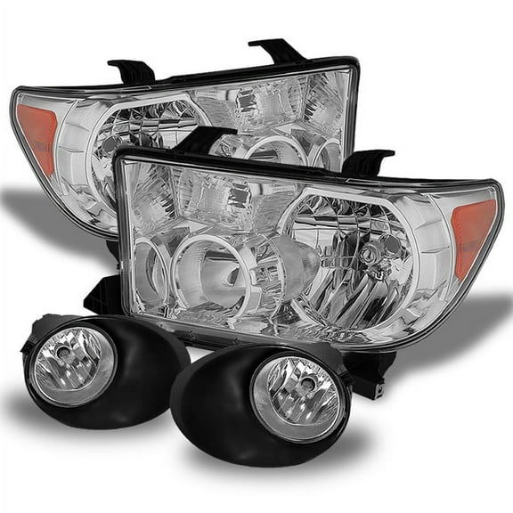 AKKON - For 2007-2013 Tundra Pickup Truck Clear Headlights + Bumper Fog Lamp w/Switch Assembly
