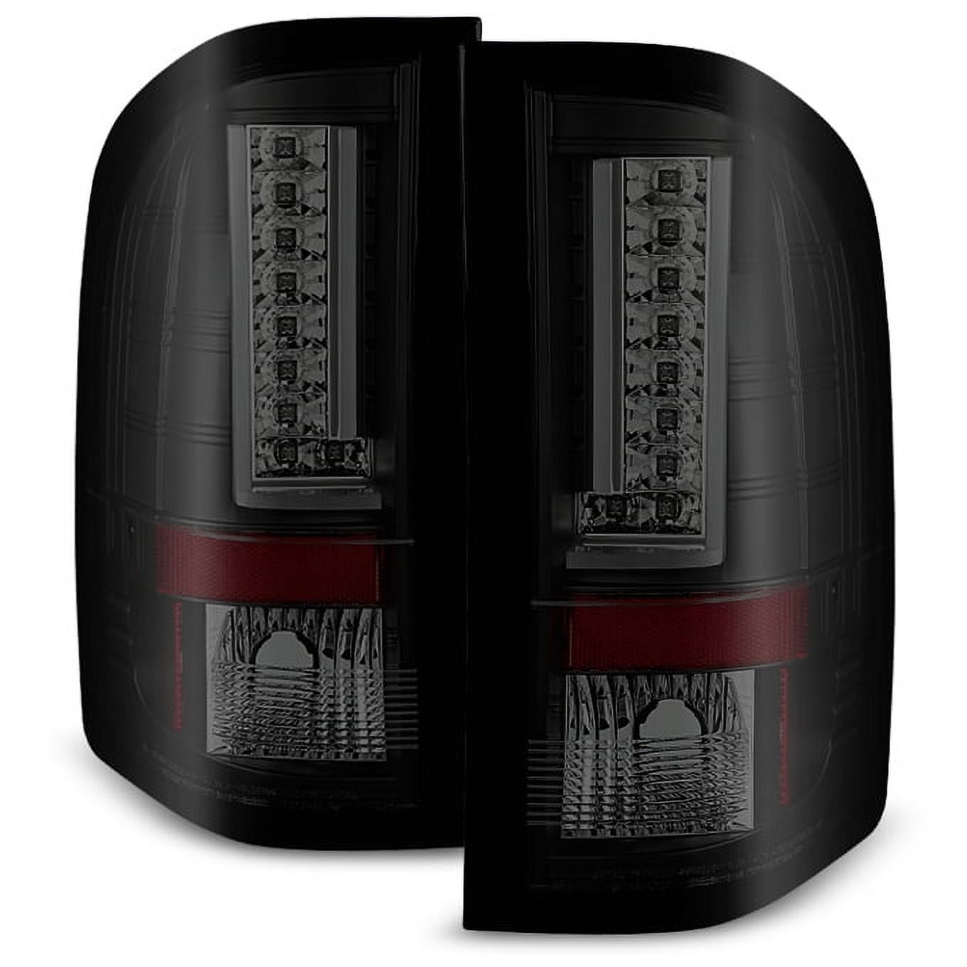 AKKON - For 2007-2014 Chevy Silverado 1500 2500HD 3500HD Left + Right Black Smoke LED Bar Tail Lights Lamps Pair