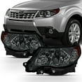 thumbnail image 1 of AKKON - For 2009-13 Subaru Forester Halogen Model Only Halogen Headlights Chrome Housing Smoked Lens Full Set, 1 of 7