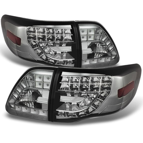 AKKON - For 2009-2010 Toyota Corolla E140 E150 Smoked Lens LED Tail Brake Light Lamps Driver and Passenger Side