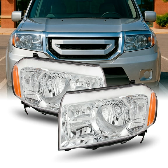 AKKON - For 2009-2011 Honda Pilot Amber Corner Front Headlamps Pair Left Driver + Right Passenger