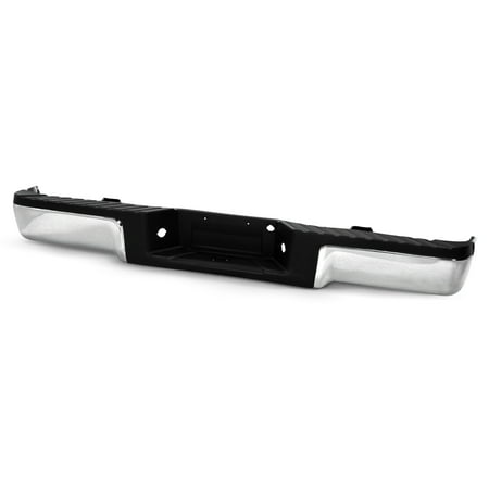 AKKON - For 2009-2014 Ford F150 Standard/ Styleside Bed Rear Bumper +Step Pads +Brackets Lights Set [No Sensor Hole]