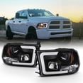 thumbnail image 1 of AKKON - For 2009-2018 Dodge Ram 1500 2500 3500 Truck LED Tube Black Projector Headlights Left+Right Replacement, 1 of 7