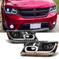 thumbnail image 1 of AKKON - For 2009-2020 Dodge Journey Replacement LED DRL Light Tube Black Projector Headlights Lamps, 1 of 7