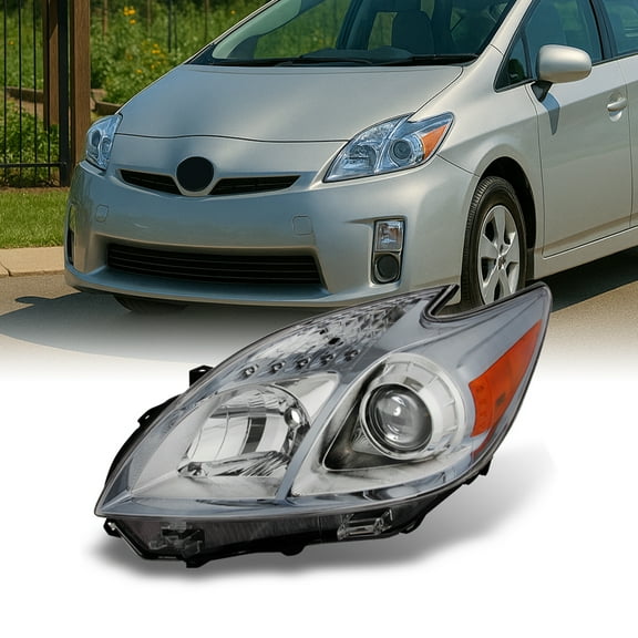 AKKON - For 2010 2011 Toyota Prius Halogen Style Clear Front Headlight Head Lamp Driver Left Side Replacement