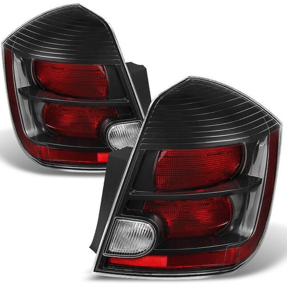 AKKON - For 2010-2012 Nissan Sentra Base | S | SL | SR | SE-R Model Black Tail Light Brake Lamp Left + Right Replacement
