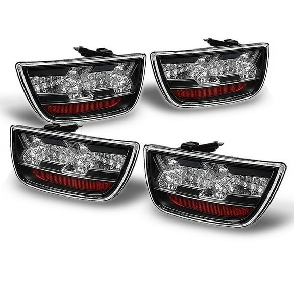 AKKON - For 2010-2013 Chevy Camaro Sport Coupe Full LED Design Rear LED Tail Light Signal Brake Lamps Smoked Lens 4pcs