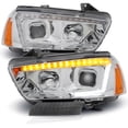 thumbnail image 1 of AKKON - For 2011-14 Dodge Charger Switchback LED Strip DRL Projector Headlights - Chrome Housing Clear Lens, 1 of 7