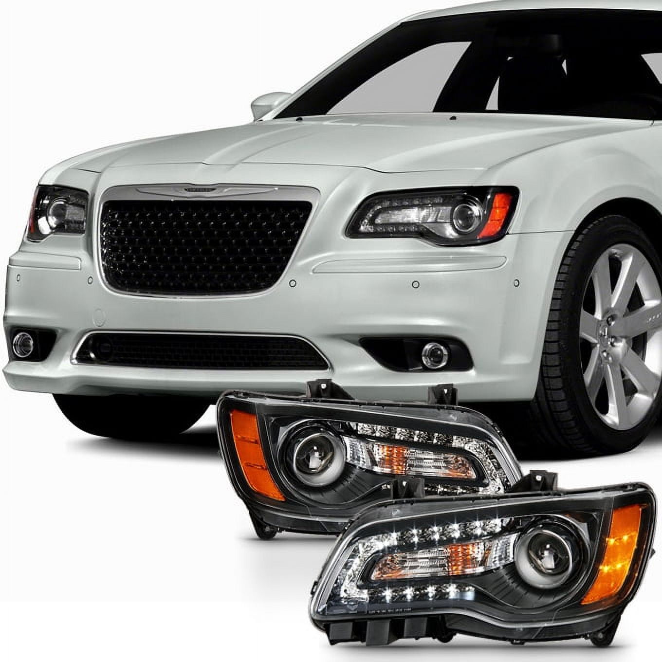 AKKON For 20112014 Chrysler 300 Angel Eye Halogen Type Projector